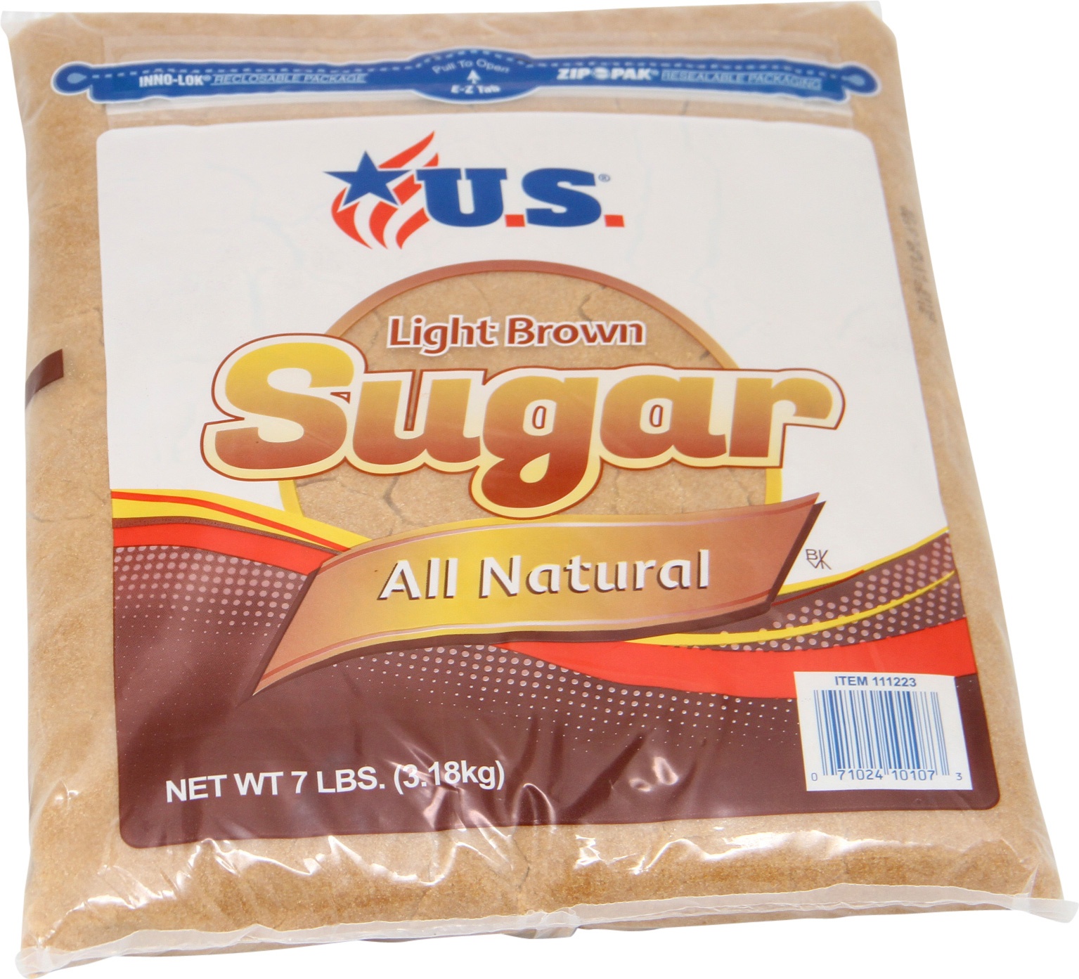 slide 1 of 1, US Sugars U.S. Sugar Light Brown Sugar, 7 lb