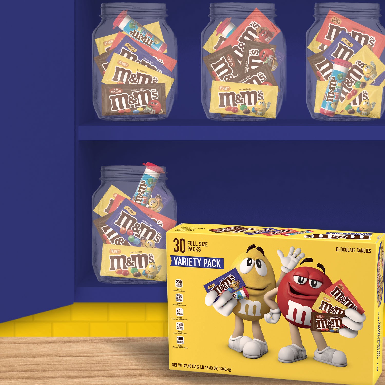 slide 7 of 8, M&M's Chocolate Candies, Variety Pack, 30 ct