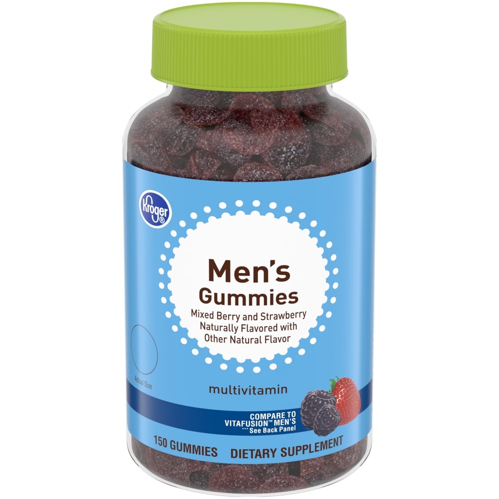 slide 1 of 1, Kroger Men's Mixed Berry Multivitamin Gummy, 150 ct