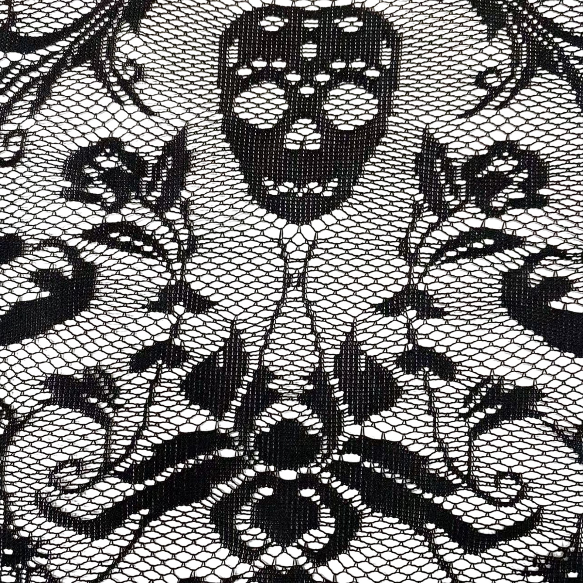 slide 2 of 4, 83.5" Black Skull Damask Lace Table Cover By Ashland, 83.5 in