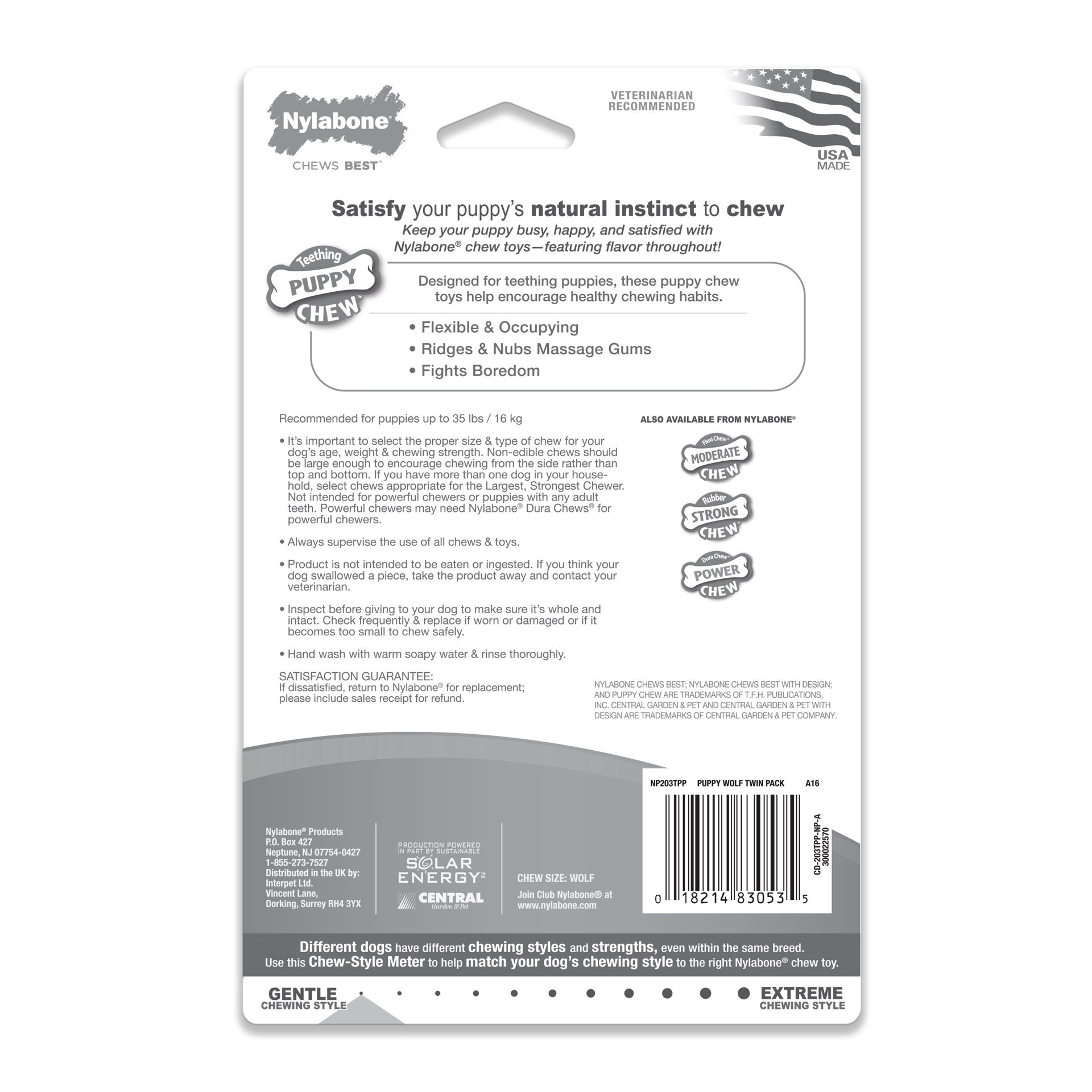 slide 3 of 9, Nylabone Just for Puppies Teething Chew Ring Bone Chicken Ring Bone Twin Pack Medium/Wolf - Up to 35 lbs.(2 Count), MED