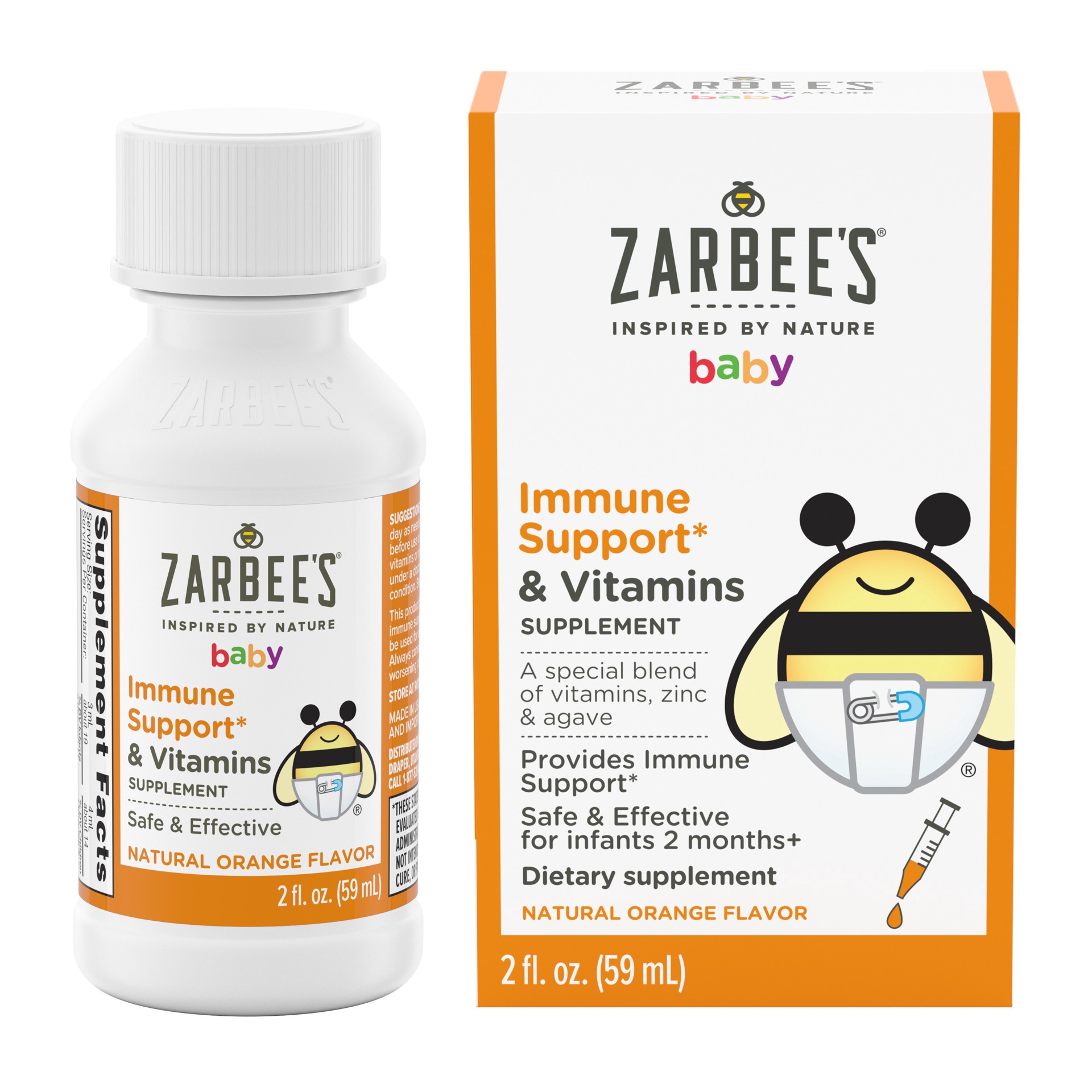 slide 5 of 5, Zarbee's Naturals Baby Immune Support & Vitamins, Baby Multivitamin Drops, Natural Orange, 2 fl oz, 2 fl oz