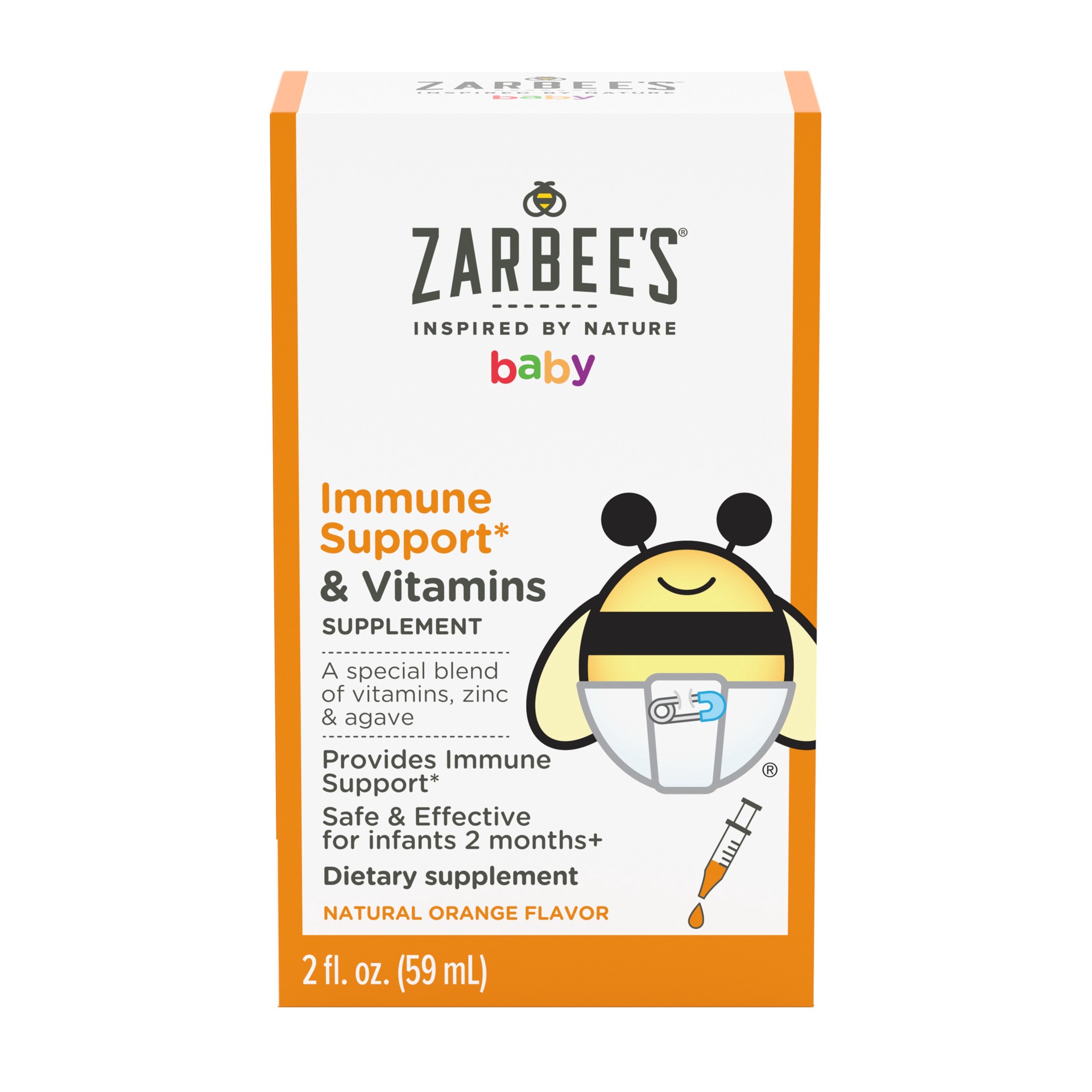 slide 1 of 5, Zarbee's Naturals Baby Immune Support & Vitamins, Baby Multivitamin Drops, Natural Orange, 2 fl oz, 2 fl oz