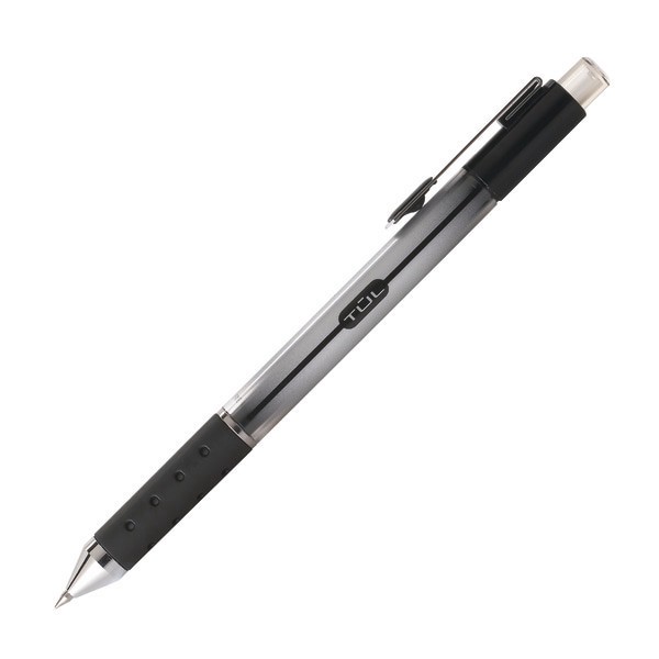 slide 2 of 3, Tul Gl Series Retractable Gel Pens, Medium Point, 0.7 Mm, Silver Barrel, Black Ink, Pack Of 12 Pens, 12 ct