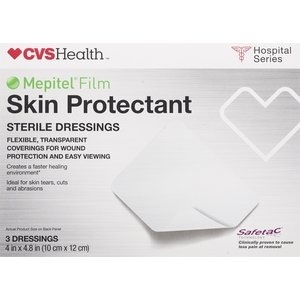 slide 1 of 1, CVS Health Mepitel Film Skin Protectant Sterile Dressings 4in X 4.8in, 3 ct