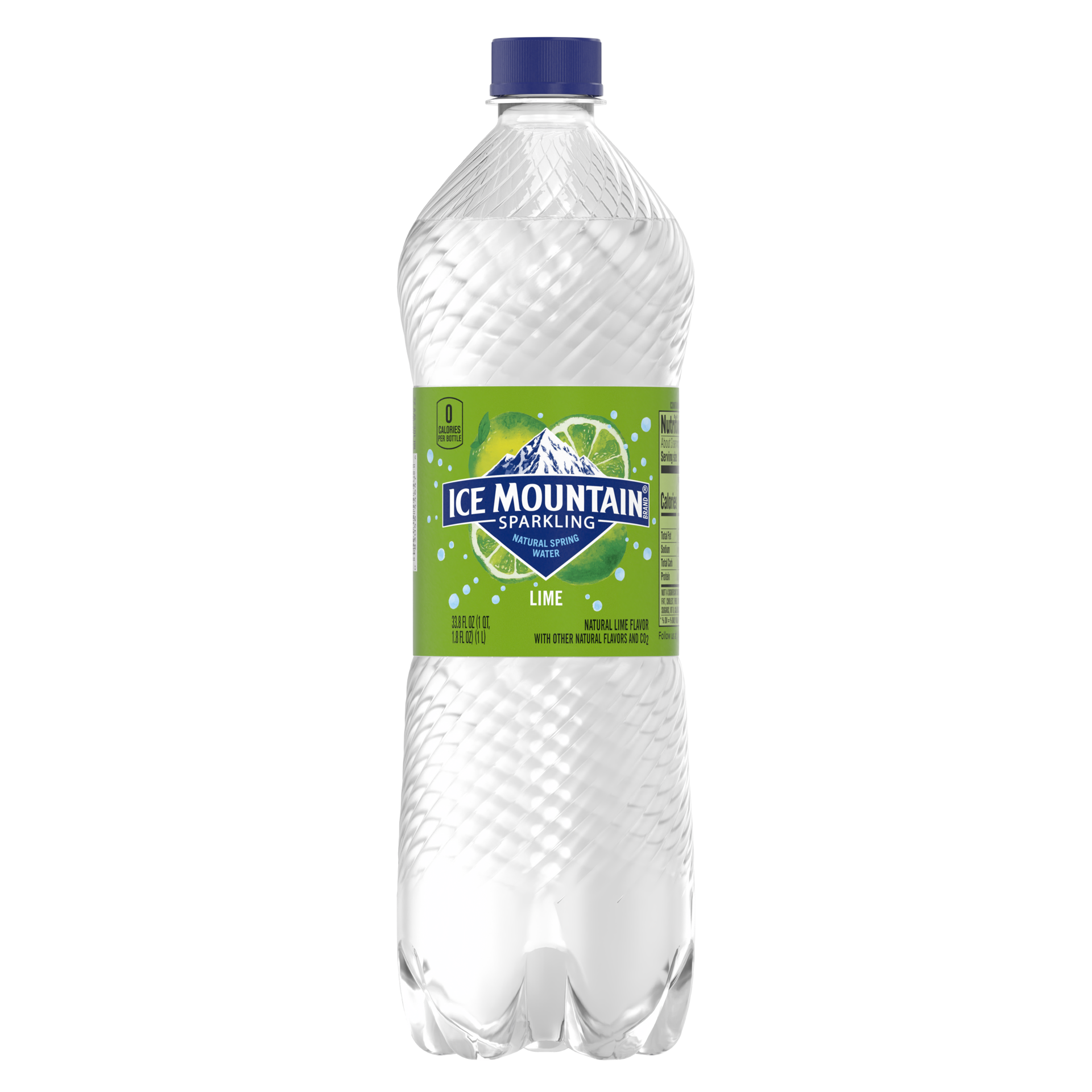 slide 1 of 3, Ice Mountain Sparkling Water, Zesty Lime, 33.8 oz. Bottle, 1 ct