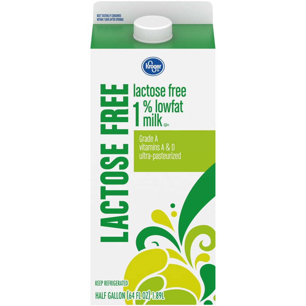 slide 3 of 3, Kroger Lactose Free 1% Lowfat Milk, 1/2 gal