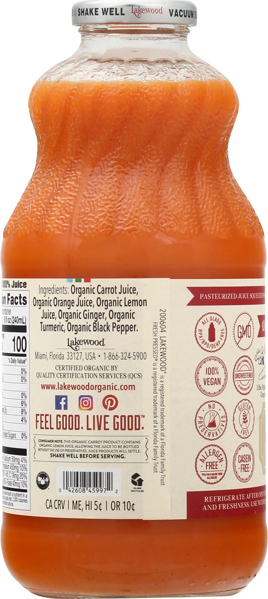 slide 9 of 13, Lakewood Organiccarrot - 32 oz, 32 oz