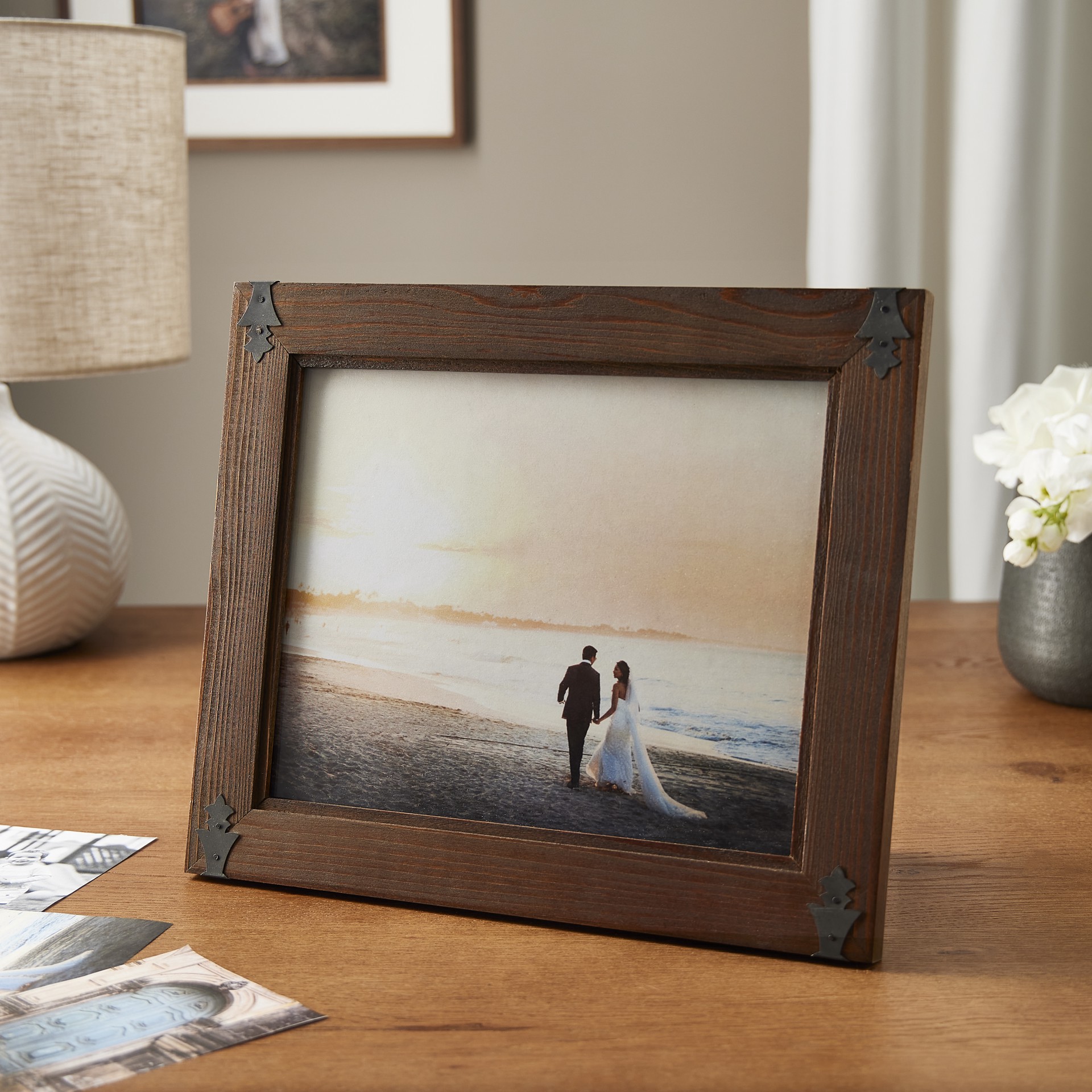 slide 2 of 5, Expressions Dark Pine Frame With Corner Accents By Studio Decor, 8 in x 10 in