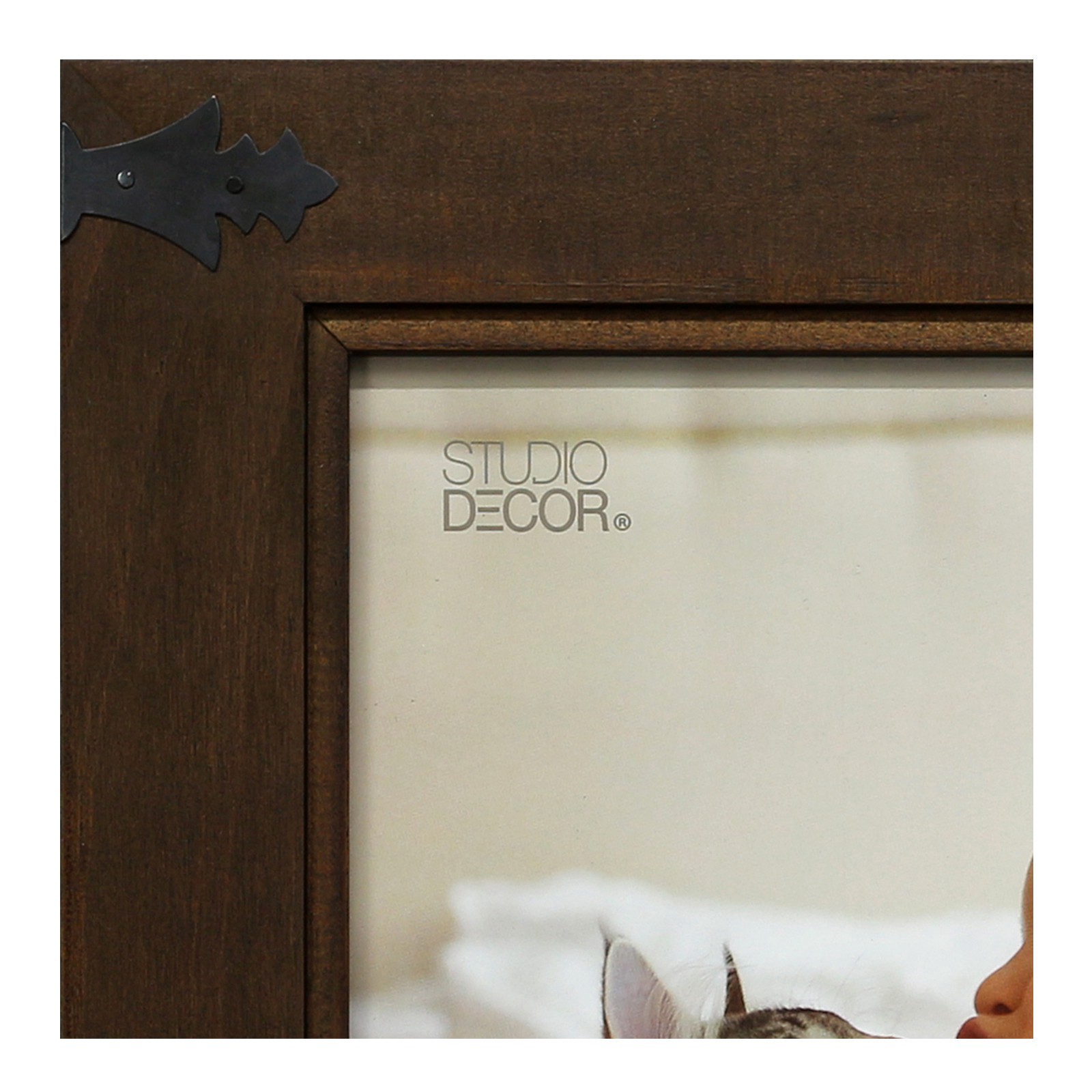 slide 5 of 5, Expressions Dark Pine Frame With Corner Accents By Studio Decor, 8 in x 10 in