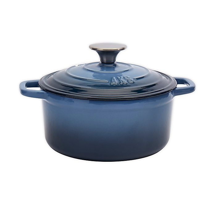 slide 1 of 5, Artisanal Kitchen Supply Enameled Cast Iron Dutch Oven - Denim, 2 qt