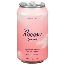 Recess Mood Strawberry Rose Sparkling Water - 12 oz