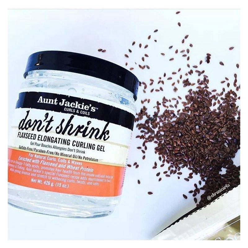 slide 4 of 4, Aunt Jackie's Curling Gel, Flaxseed Elongating, Don'T Shrink, 15 oz