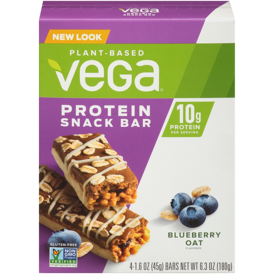 slide 1 of 1, Vega Blueberry Oat Protein Snack Bar, 4 ct; 1.6 oz