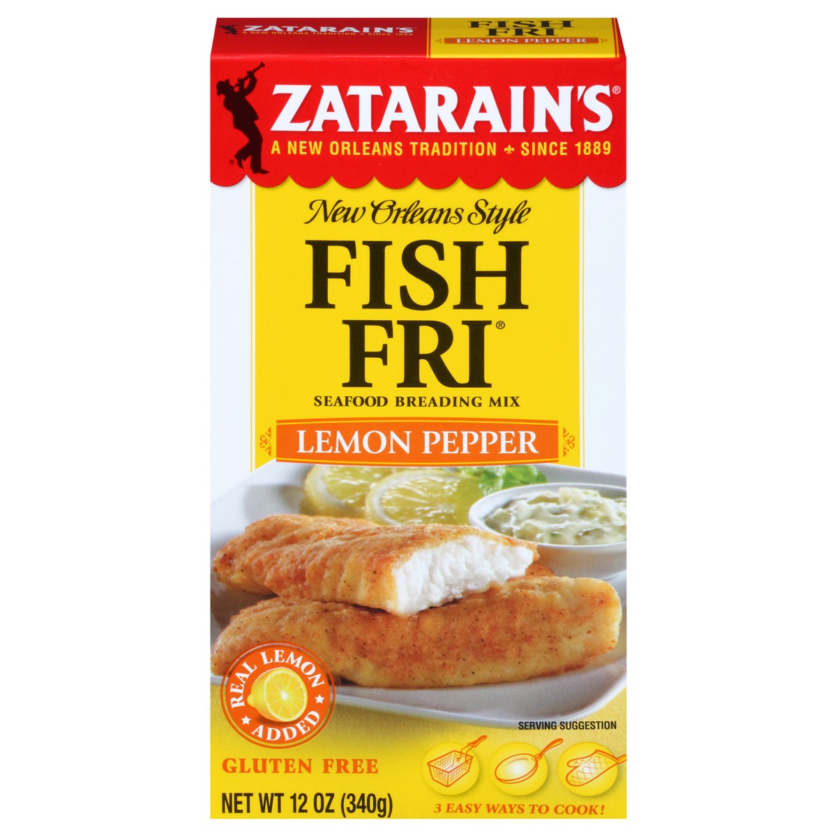 slide 1 of 5, Zatarain's Fish Fry - Lemon Pepper, 12 oz