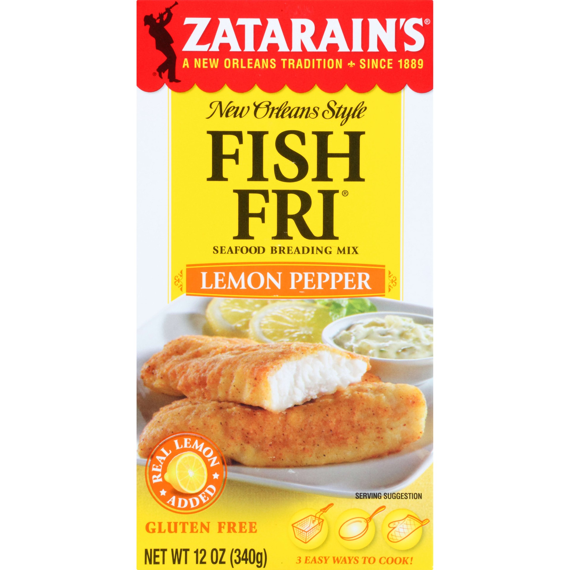 slide 1 of 5, Zatarain's Fish Fry - Lemon Pepper, 12 oz