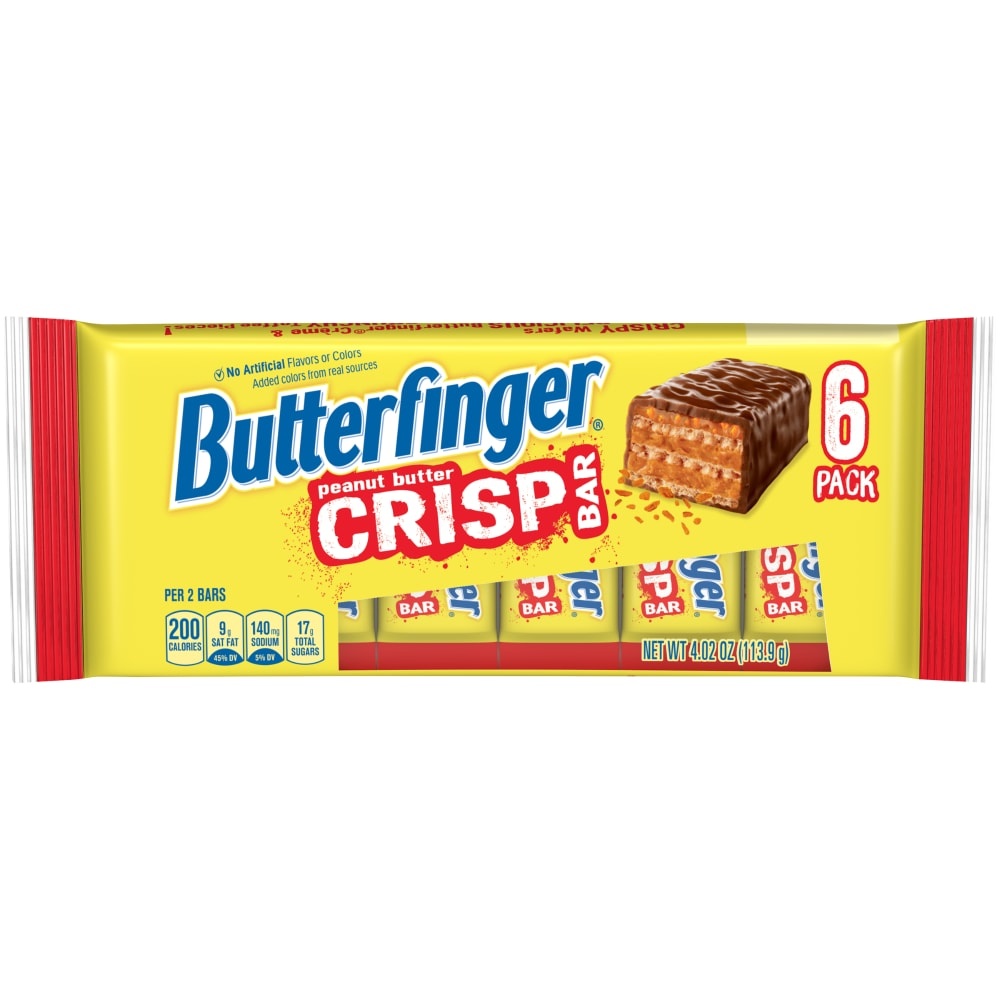 slide 1 of 1, Butterfinger Peanut Butter Crisp Bars, 6 ct