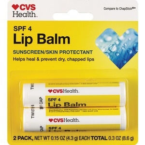 slide 1 of 1, CVS Health Lip Balm SPF 4, Original, 2 ct; 0.15 oz
