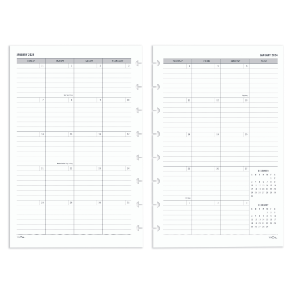 slide 4 of 4, TUL Discbound Weekly/Monthly Planner Refill Pages, Letter Size, 1 ct