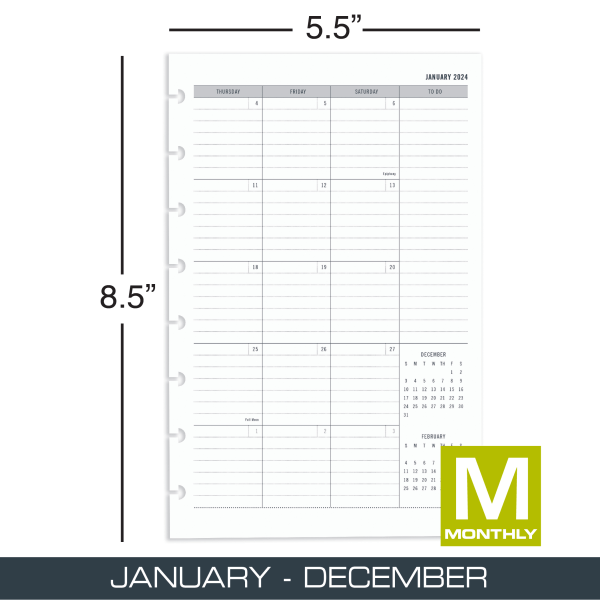 slide 3 of 4, TUL Discbound Weekly/Monthly Planner Refill Pages, Letter Size, 1 ct