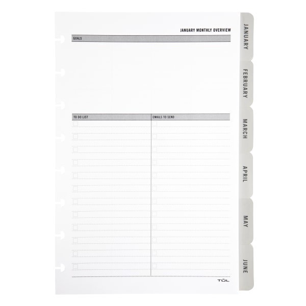 slide 1 of 4, TUL Discbound Weekly/Monthly Planner Refill Pages, Letter Size, 1 ct