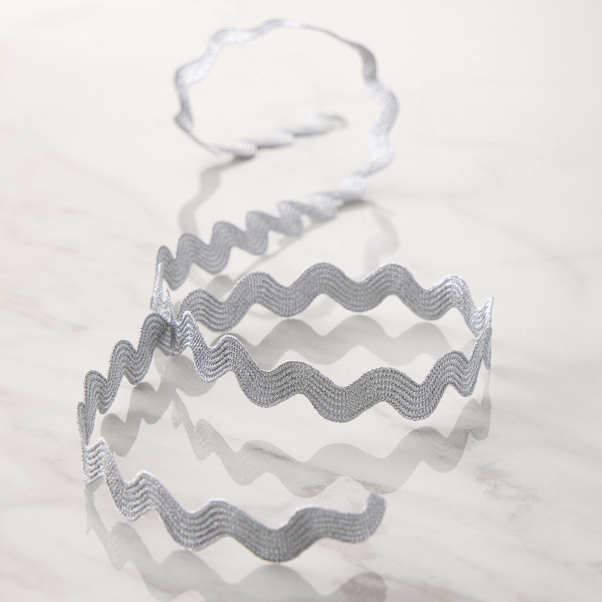 slide 2 of 2, 5/8" X 4yd. Silver Metallic Ric Rac Trim Ribbon By Celebrate It Classic, 5/8 in x 4 yd