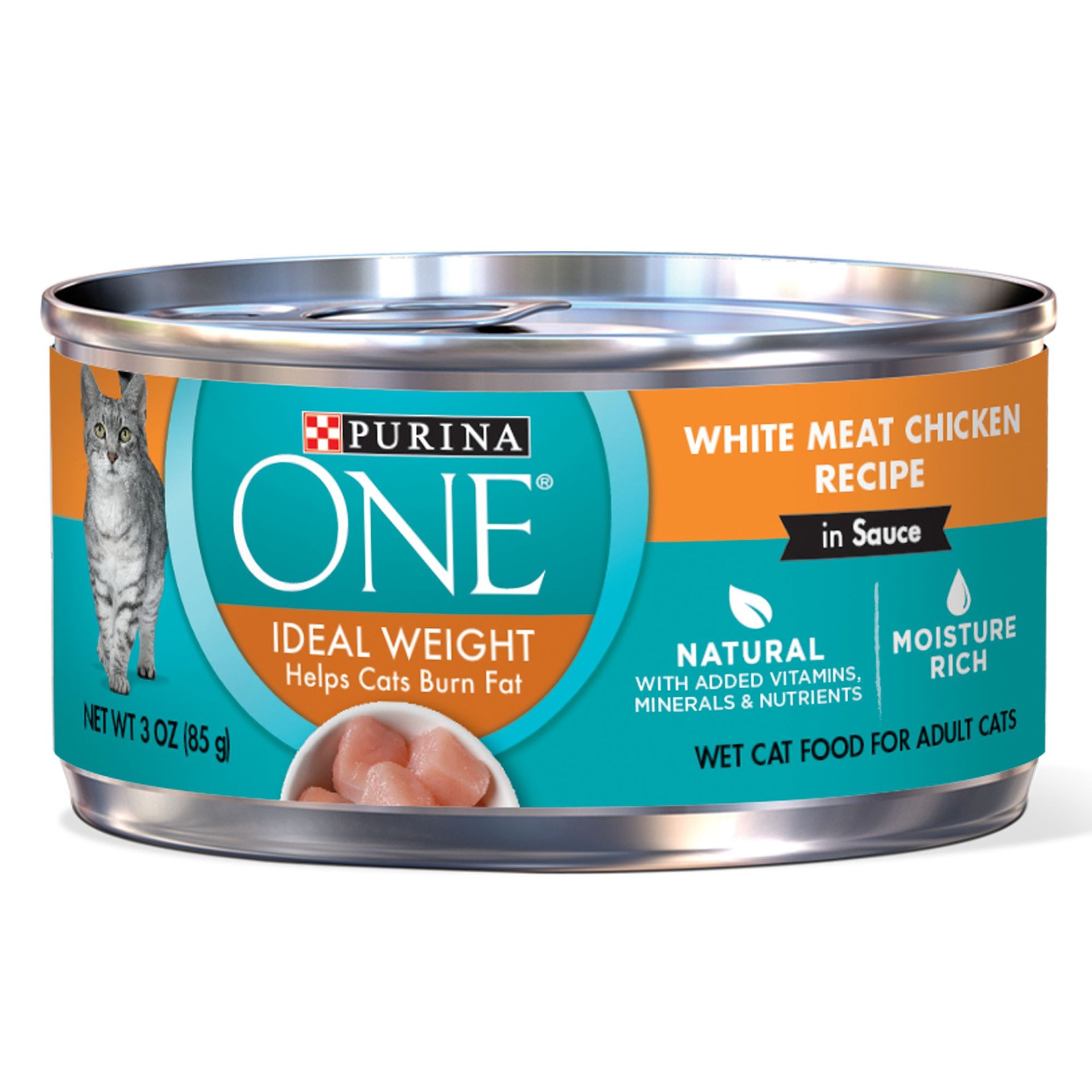 slide 1 of 1, ONE Purina ONE Ideal Weight Adult Cat Wet Food - 3.33 oz., Natural, 3 oz