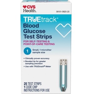 slide 1 of 1, CVS Health Truetrack Blood Glucose Test Strips, 25 ct