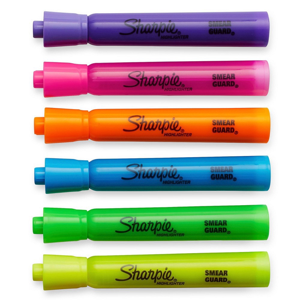 slide 2 of 8, Sharpie 12pk Highlighters Smear Guard Chisel Tip Multicolored, 12 ct