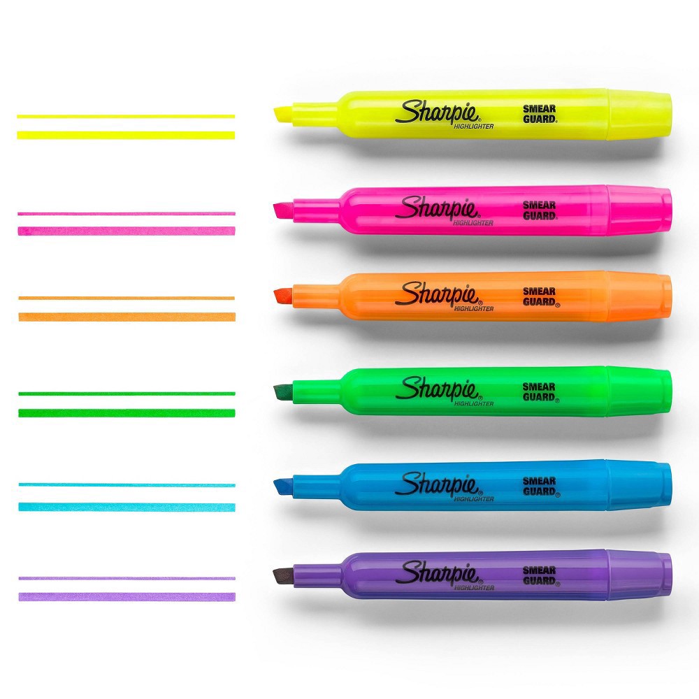 slide 7 of 8, Sharpie 12pk Highlighters Smear Guard Chisel Tip Multicolored, 12 ct