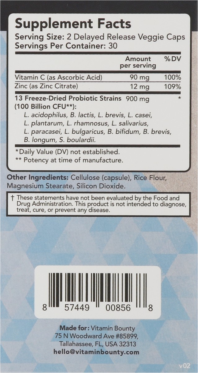 slide 3 of 14, Vitamin Bounty Pro-100 Raw Probiotic Capsules, 60 ct