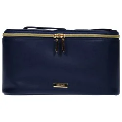 Conair Textured PVC Train Case Cosmetic Bag - Navy