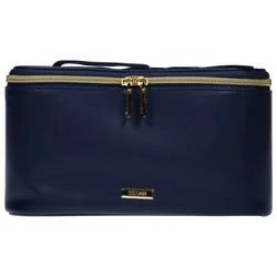 Conair Textured PVC Train Case Cosmetic Bag - Navy