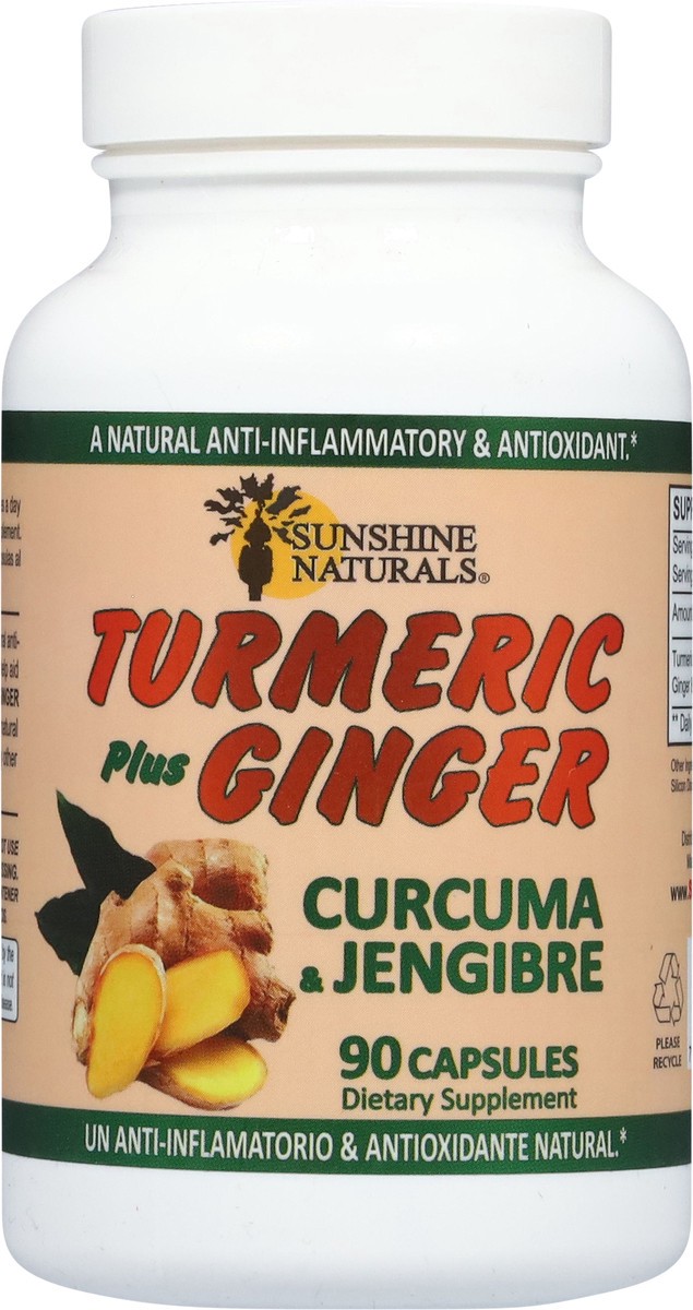 slide 5 of 15, Sunshine Naturals Turmeric Plus Ginger 90 Capsules, 1 ct