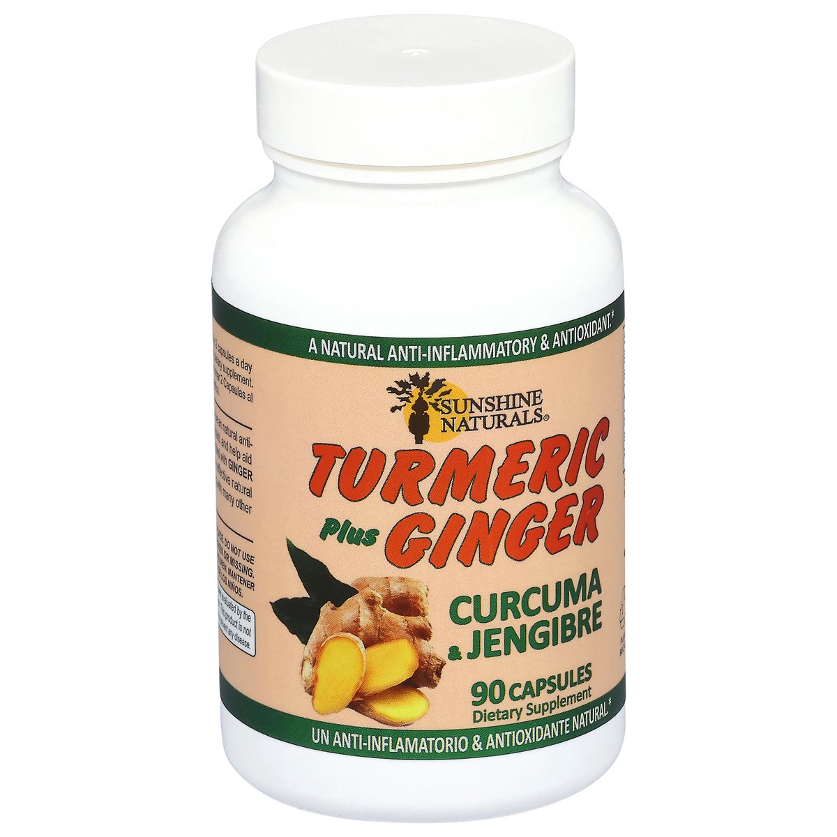 slide 15 of 15, Sunshine Naturals Turmeric Plus Ginger 90 Capsules, 1 ct