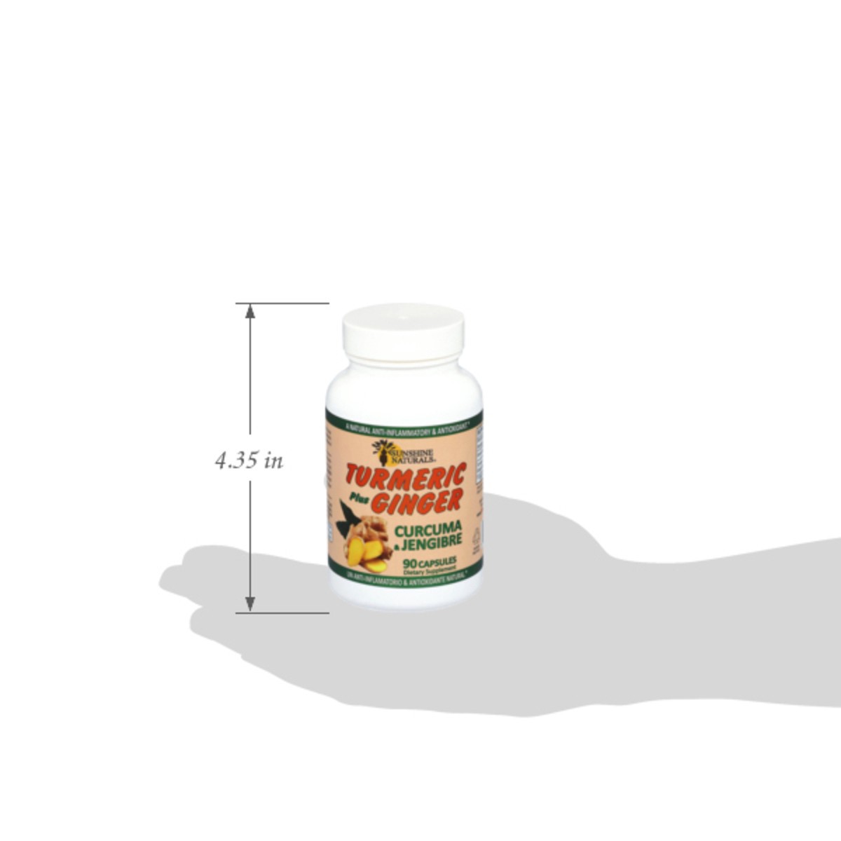 slide 3 of 15, Sunshine Naturals Turmeric Plus Ginger 90 Capsules, 1 ct