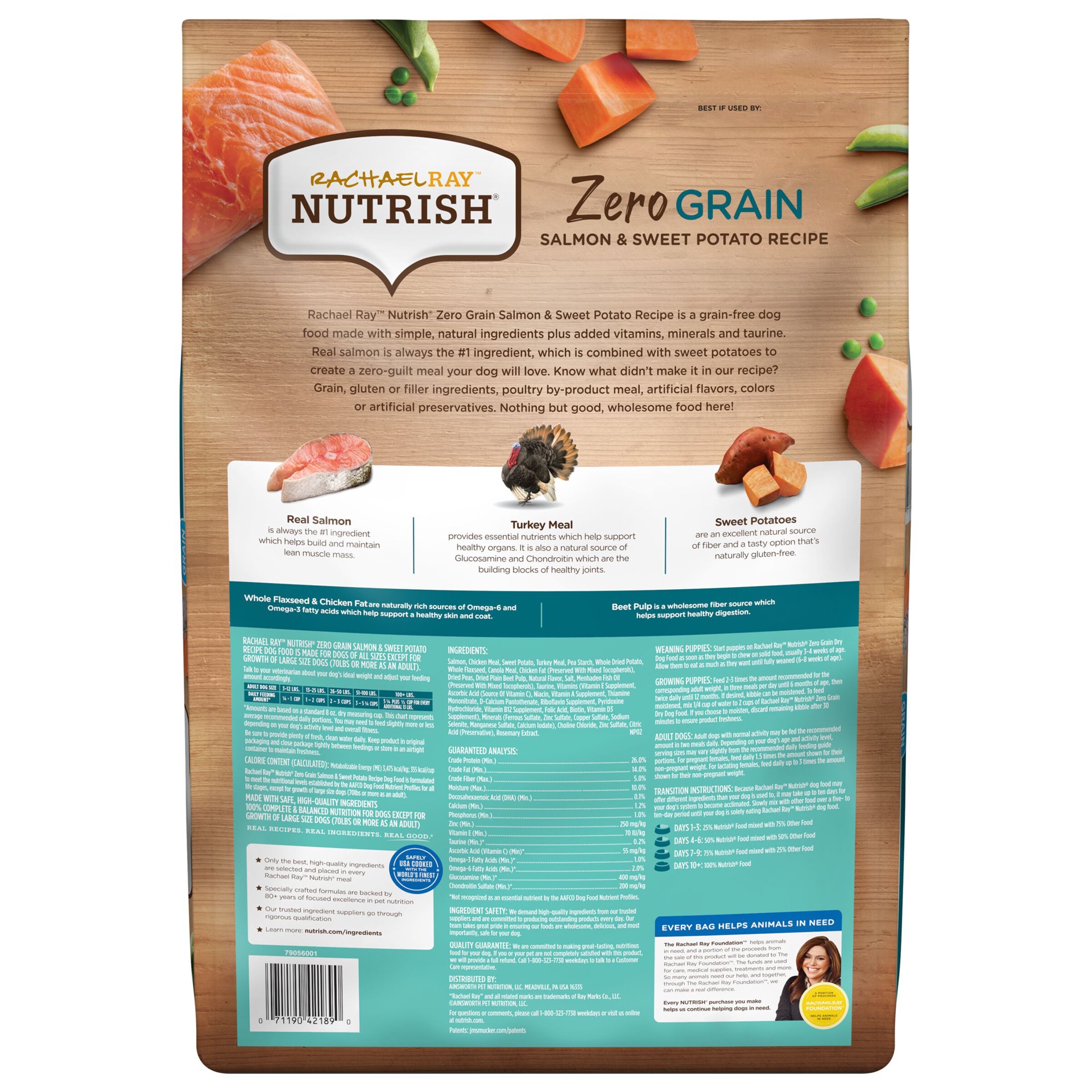 slide 7 of 8, Rachael Ray Nutrish Zero Grain Salmon & Sweet Potato Recipe Dry Dog Food, 11.5 lb. Bag, 11.5 lb