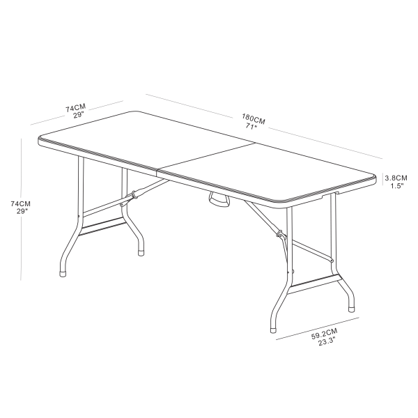 slide 2 of 2, Realspace Molded Plastic Top Folding Table With Handles, 29""H X 72""W X 29-1/4""D, Platinum/Charcoal, 1 ct