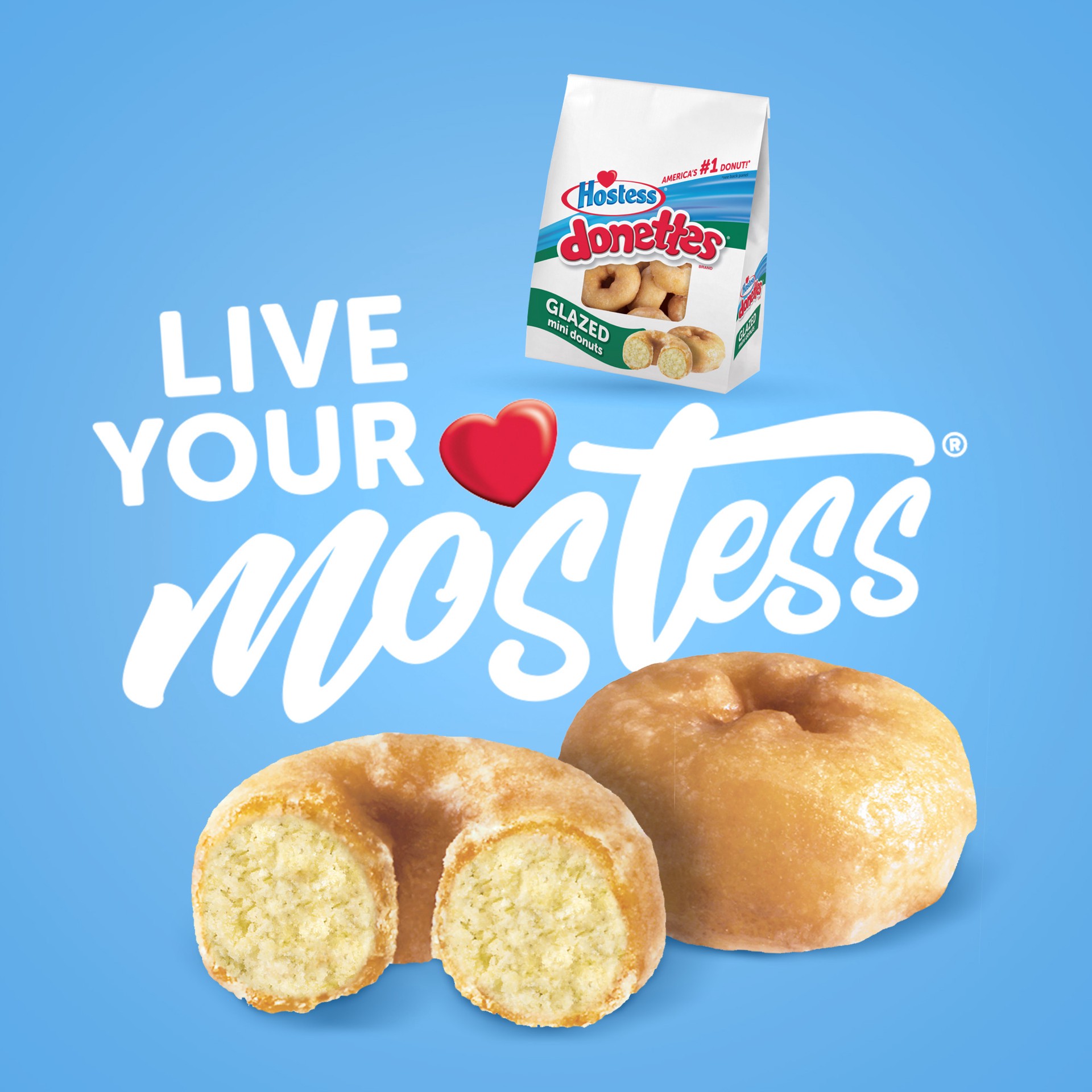 slide 4 of 5, HOSTESS Glazed DONETTES Bag, 10.5 oz