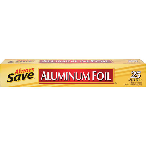 slide 1 of 1, Always Save Aluminum Foil, 25 sq ft