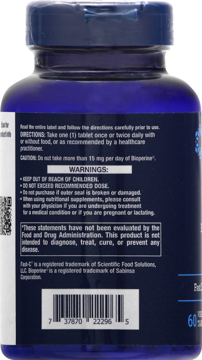 slide 5 of 9, Life Extension Fast-C and Bio-Quercetin Phytosome 60 Vegetarian Tablets, 60 ct