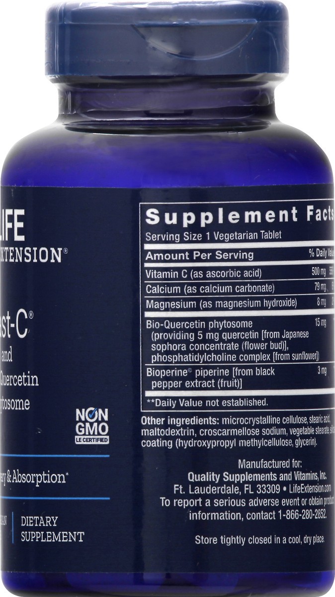 slide 3 of 9, Life Extension Fast-C and Bio-Quercetin Phytosome 60 Vegetarian Tablets, 60 ct