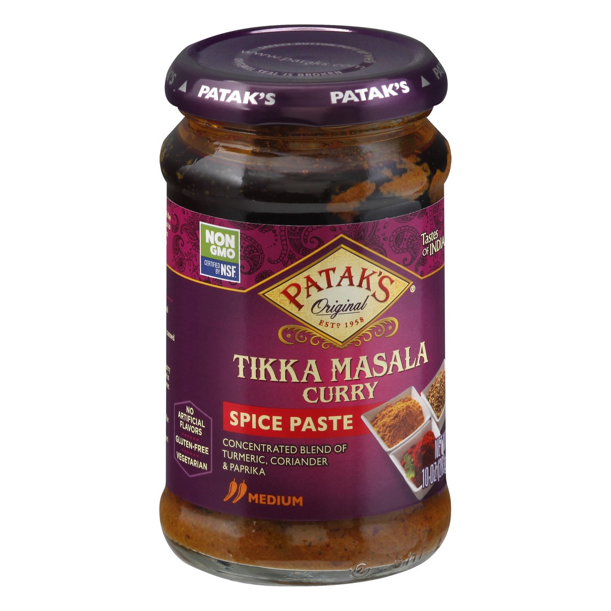 slide 9 of 13, Patak's Medium Tikka Masala Curry Spice Paste 10 oz, 10 oz