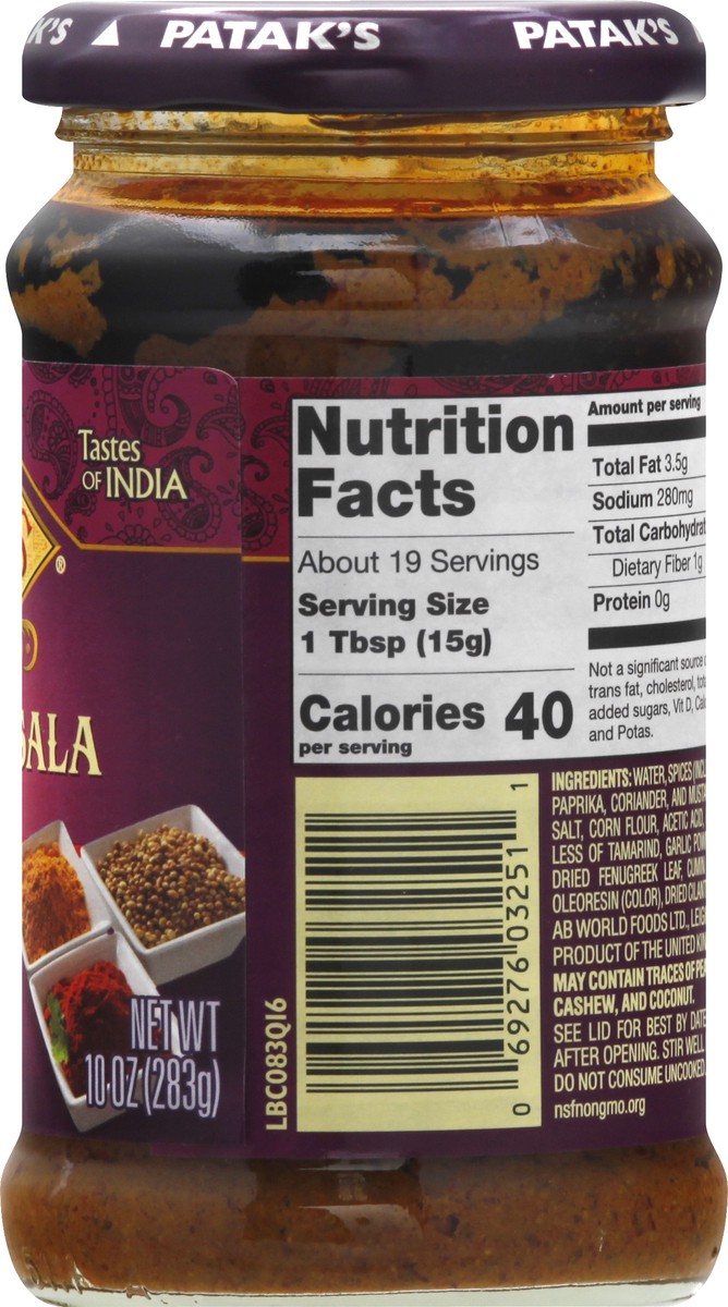 slide 8 of 13, Patak's Medium Tikka Masala Curry Spice Paste 10 oz, 10 oz