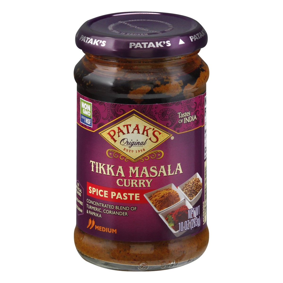 slide 11 of 13, Patak's Medium Tikka Masala Curry Spice Paste 10 oz, 10 oz