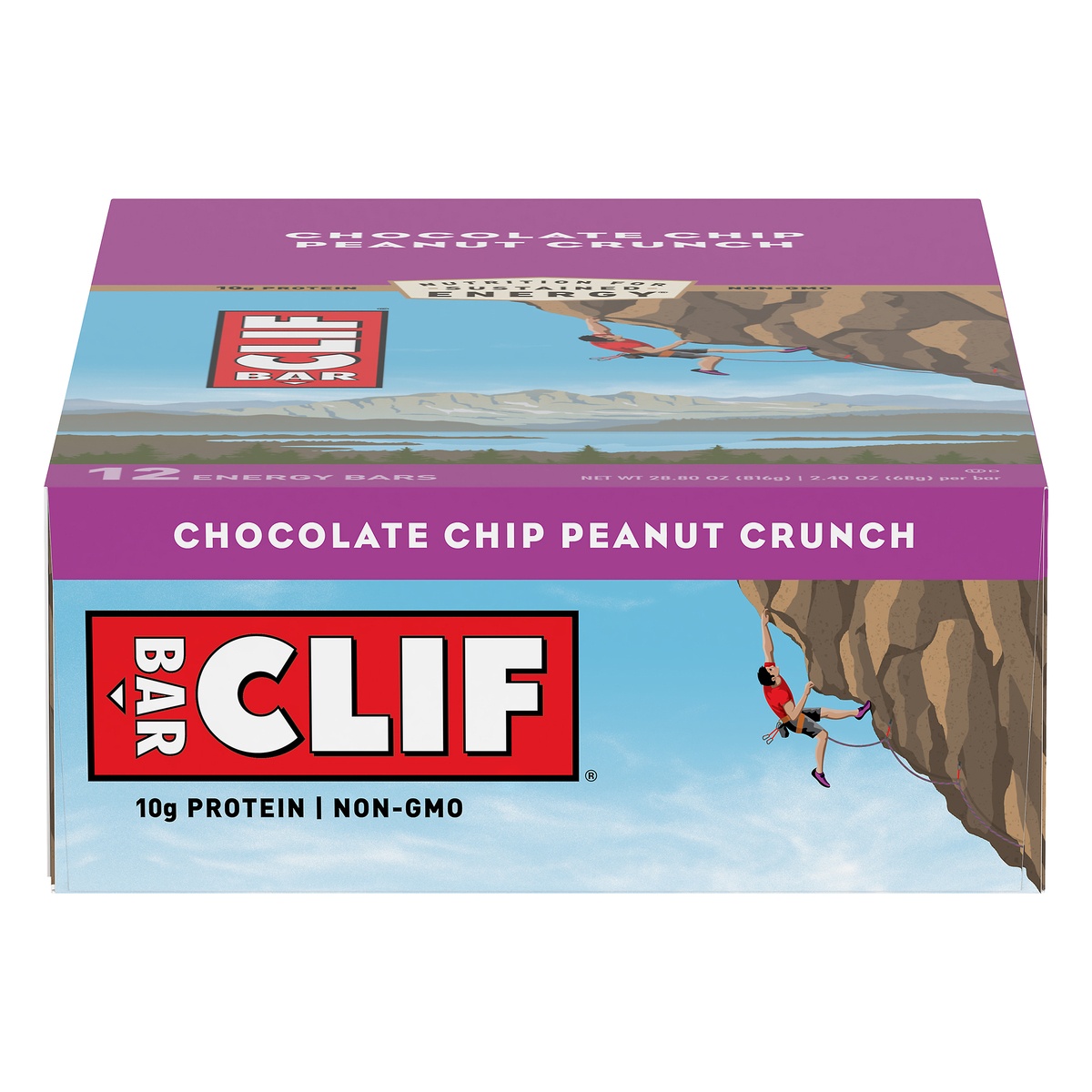 slide 1 of 9, CLIF Chocolate Chip Peanut Crunch Bars, 12 ct; 2.4 oz