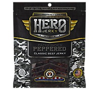 slide 1 of 1, Hero Jerky Beef Jerky Pathfinder Peppered Bag, 3 oz
