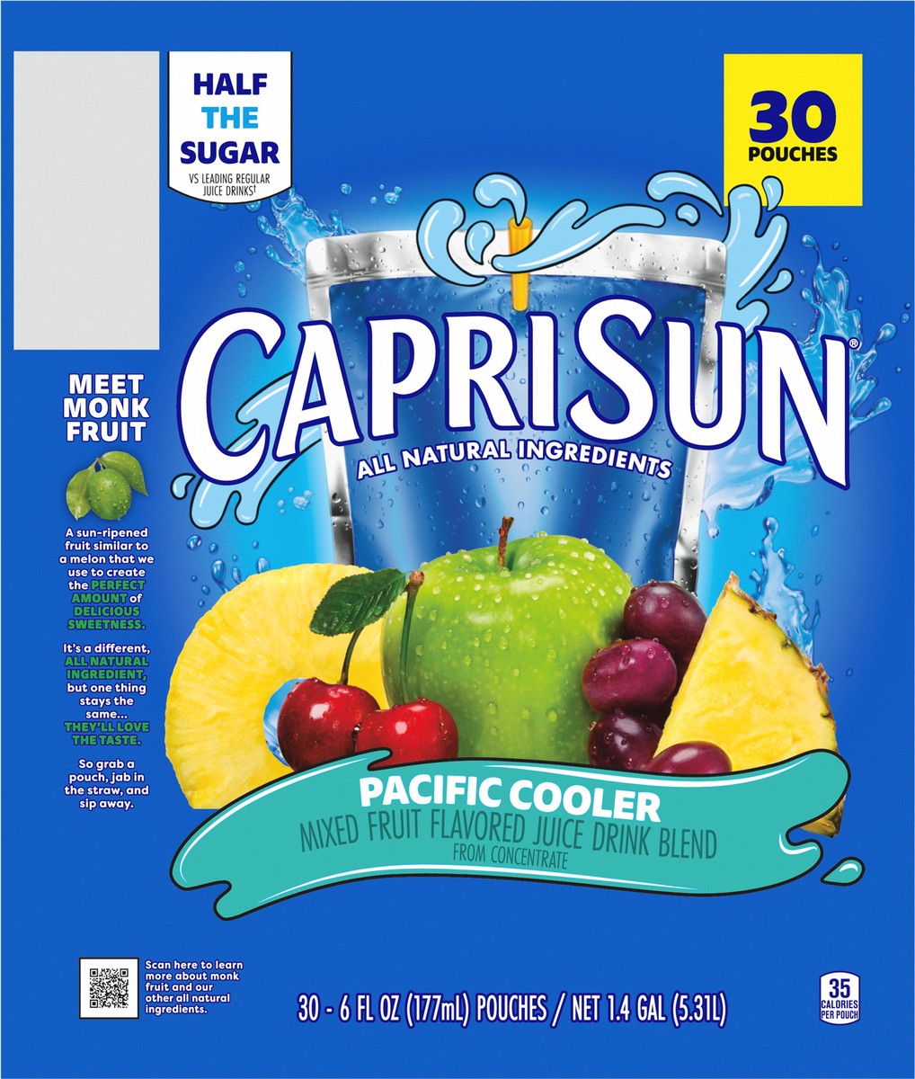 slide 12 of 12, Capri Sun Pacific Cooler Mixed Fruit Flavored Juice Drink Blend Pouches, 180 fl oz