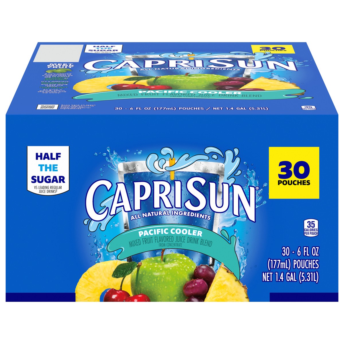 slide 1 of 12, Capri Sun Pacific Cooler Mixed Fruit Flavored Juice Drink Blend Pouches, 180 fl oz