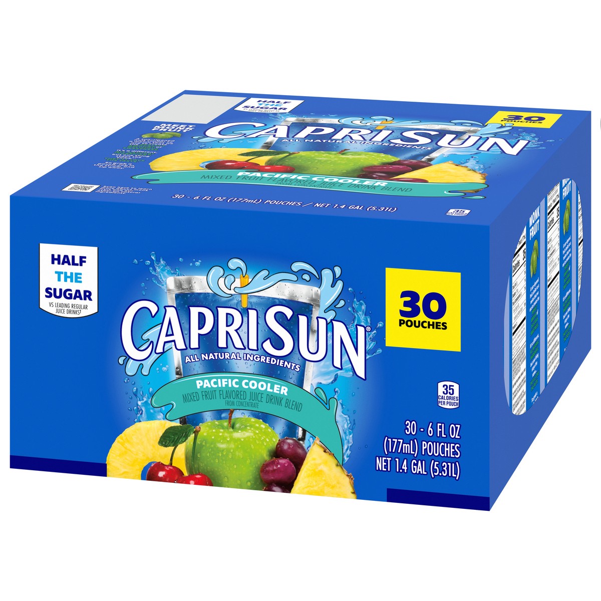 slide 8 of 12, Capri Sun Pacific Cooler Mixed Fruit Flavored Juice Drink Blend, 30 ct Box, 6 fl oz Pouches, 180 fl oz